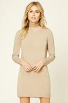 Forever21 Women's  Tan Sweater Knit Dress