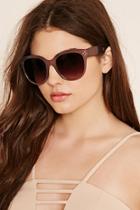 Forever21 Mauve & Brown Oversized Round Sunglasses