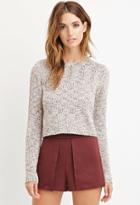 Love21 Women's  Contemporary Marled Knit Sweater (burgundy/cream)