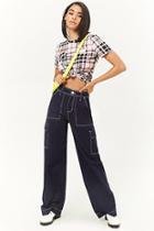 Forever21 Contrast-stitched Wide-leg Pants