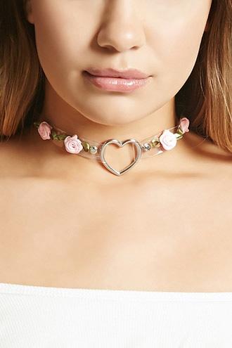 Forever21 Heart Ring Rose Choker