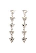 Forever21 Triangle Drop Earrings (silver/clear)