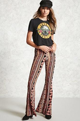 Forever21 Printed Flared Pants