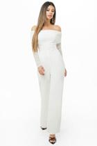 Forever21 Ruched Off-the-shoulder Jumpsuit