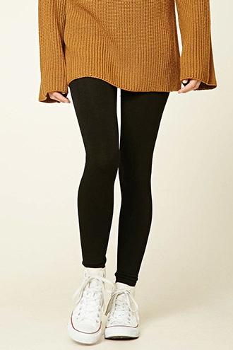 Forever21 Women's  Black Fleece-lined Leggings