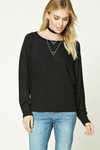 Love21 Women's  Contemporary Raglan Dolman Top
