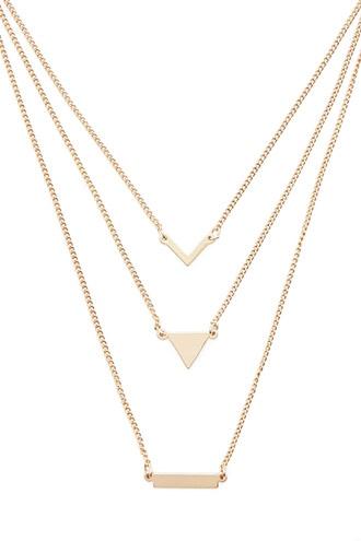 Forever21 Gold Chevron Layered Necklace
