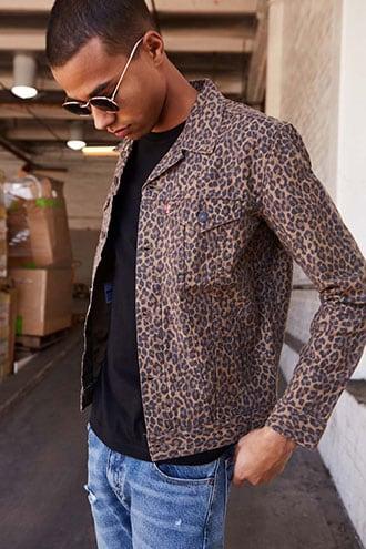 Forever21 Levis Leopard Print Denim Jacket