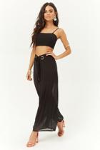 Forever21 Sheer Cropped Cami & Pants Set