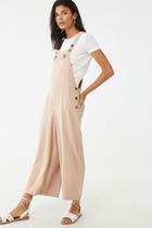 Forever21 Linen-blend Wide-leg Overalls