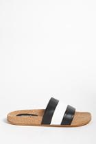 Forever21 Lfl By Lust For Life Faux Leather Colorblock Cork Slides