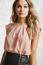 Forever21 Pleated Triangle Print Blouse