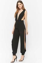 Forever21 Plunging Open-leg Jumpsuit