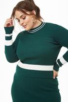 Forever21 Plus Size Varsity-striped Crop Top
