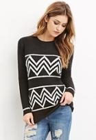 Forever21 Fuzzy Zigzag Sweater
