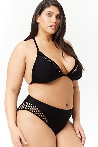 Forever21 Plus Size Mesh Panel Bikini Bottoms