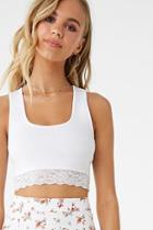 Forever21 Lace-trim Cropped Tank Top