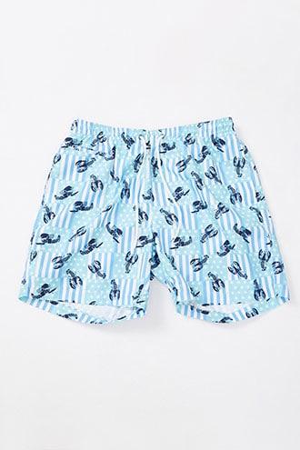 Forever21 Trunks Surf & Swim Lobster Stars & Stripes Print Swim Trunks