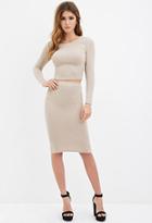 Forever21 Women's  Ribbed Knit Pencil Skirt (taupe)