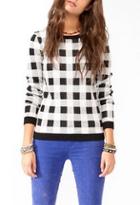 Forever21 Checkered Knit Sweater