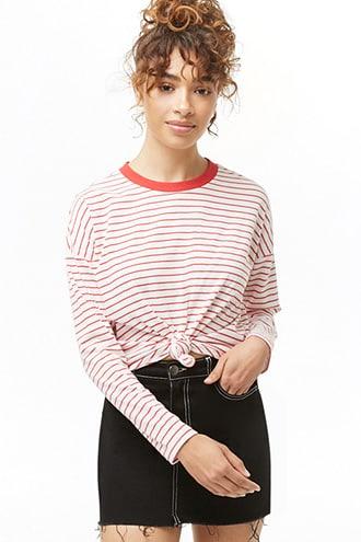 Forever21 Long Sleeve Striped Top