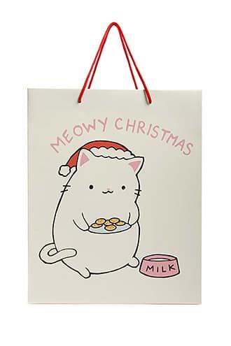 Forever21 Meowy Christmas Cardboard Gift Bag Set