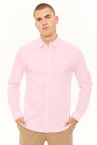 Forever21 Fitted Stretch-poplin Long Sleeve Shirt