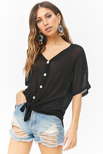 Forever21 Distressed Denim High-rise Shorts