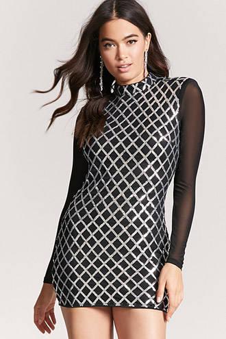 Forever21 Sequin Mock Neck Dress
