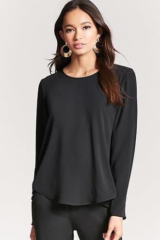 Forever21 Crepe Lace-up Back Top