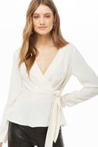 Forever21 Mock Wrap Long Sleeve Top
