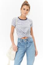 Forever21 Striped Twist-front Tee