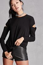 Forever21 Lace-up Cutout Longline Top