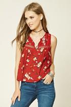 Forever21 Women's  Strappy Floral Top