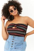 Forever21 Plus Size Striped Bow Tube Top