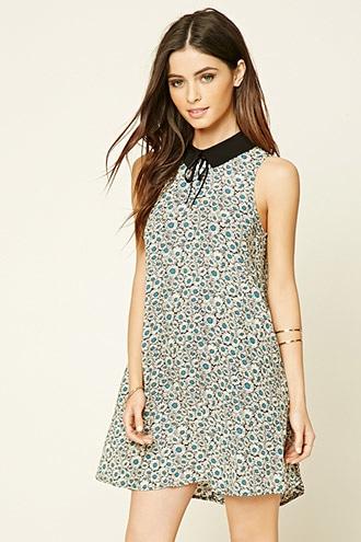 Forever21 Women's Floral Print Collar Dress