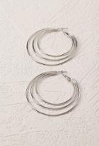 Forever21 Layered Cutout Hoops (silver)