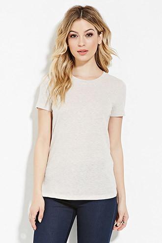 Forever21 Women's Oatmeal Slub Knit Tee
