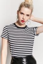 Forever21 Striped Round Neck Tee