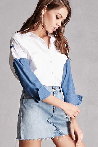 Forever21 Korirl Contrast Shirt