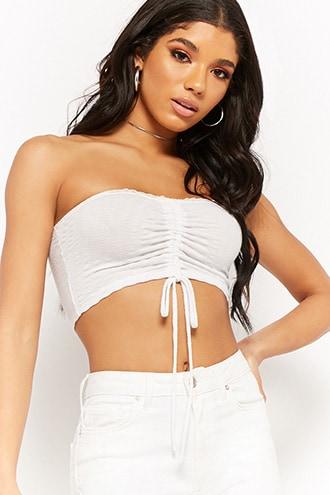 Forever21 Ruched Drawstring Tube Top