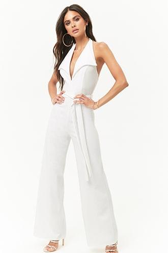 Forever21 Wide Leg Halter Jumpsuit