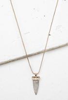Forever21 Faux Stone Pendant Necklace (antic Gold/grey)