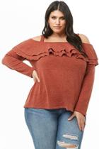 Forever21 Plus Size Tiered-flounce Open-shoulder Top