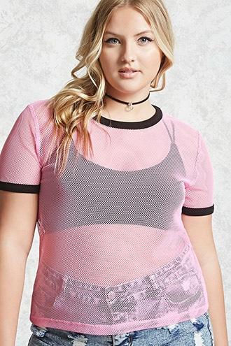 Forever21 Plus Size Sheer Fishnet Top