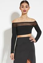 Forever21 Women's  Rise Of Dawn Mesh-paneled Crop Top