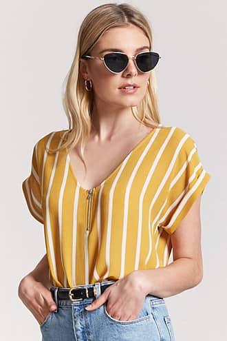 Forever21 Stripe Zip-front Top