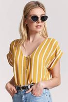 Forever21 Stripe Zip-front Top
