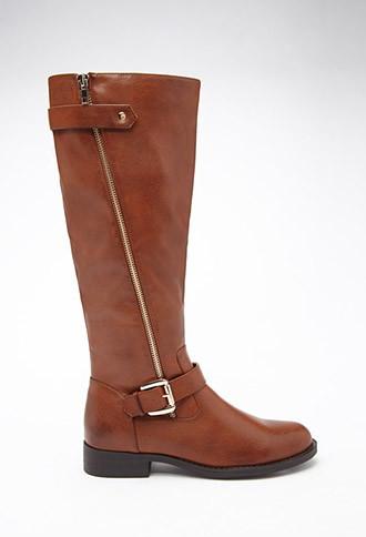 Forever21 Knee-high Faux Leather Boots