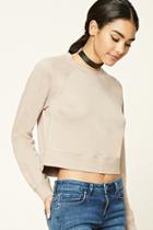 Forever21 Women's  Walnut French Terry Knit Pullover